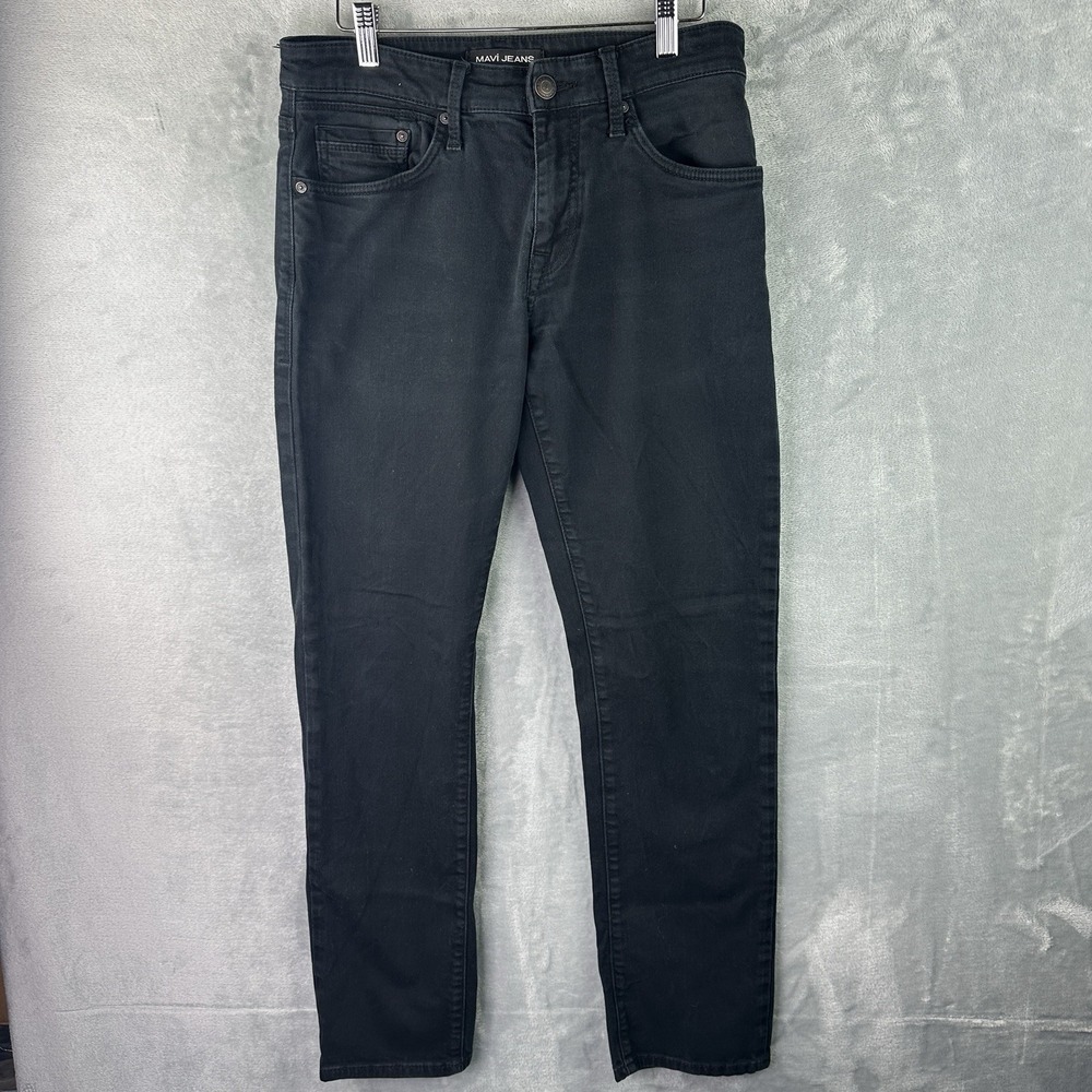 Mavi Zach Straight Leg Jeans Men's 30x30 Black Stretch Denim Pants